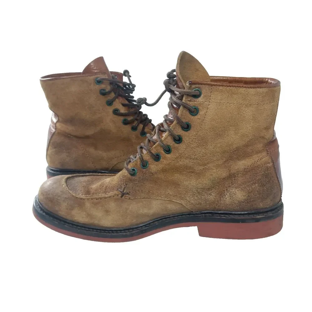 Frye Wallace Lace-Up Boots Mens Size 10 D Brown Suede